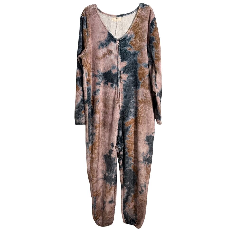 Natural Life Sherpa Tie Dye Jumpsuit M Cozy One Piece